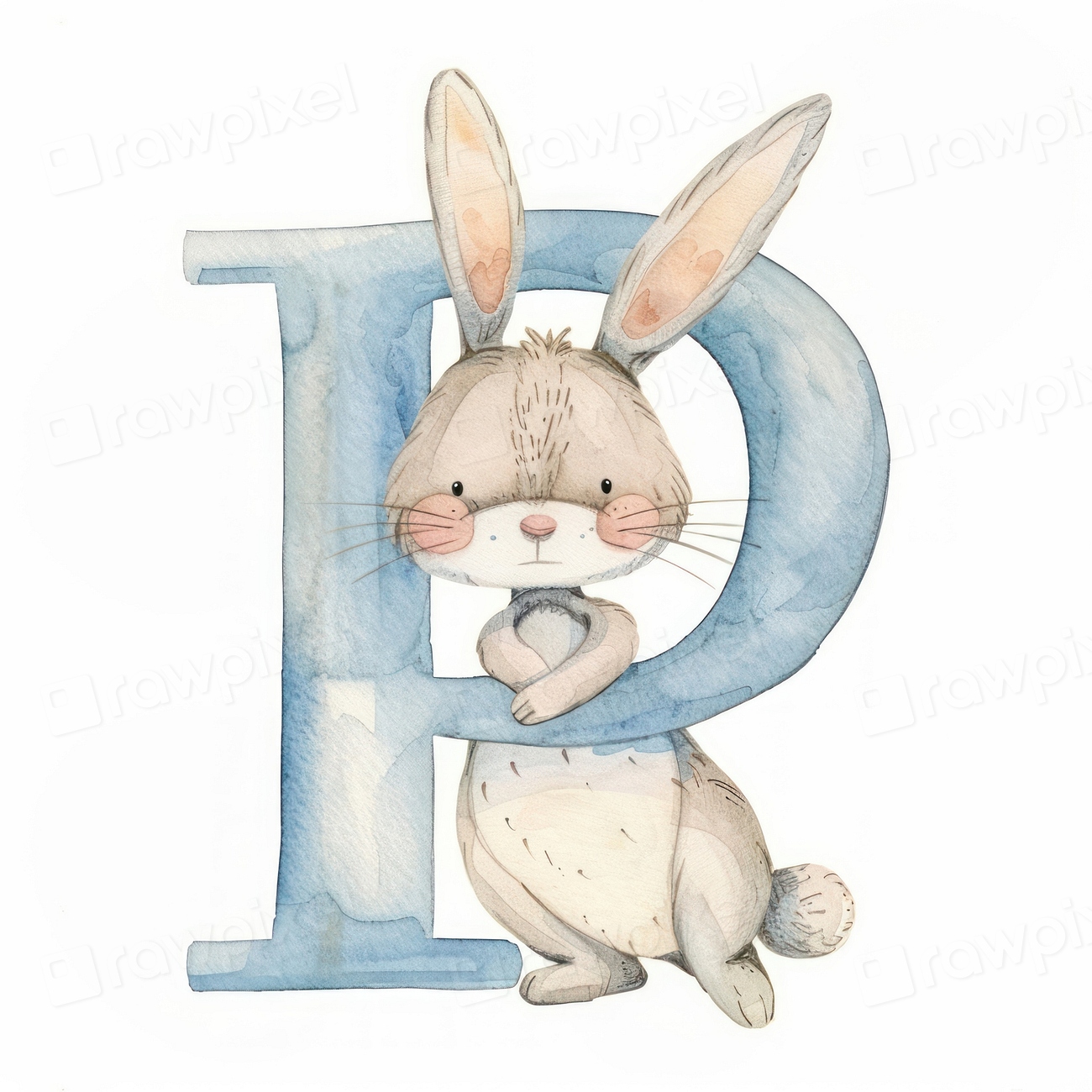 Bunny alphabet P rodent animal | Free Photo Illustration - rawpixel