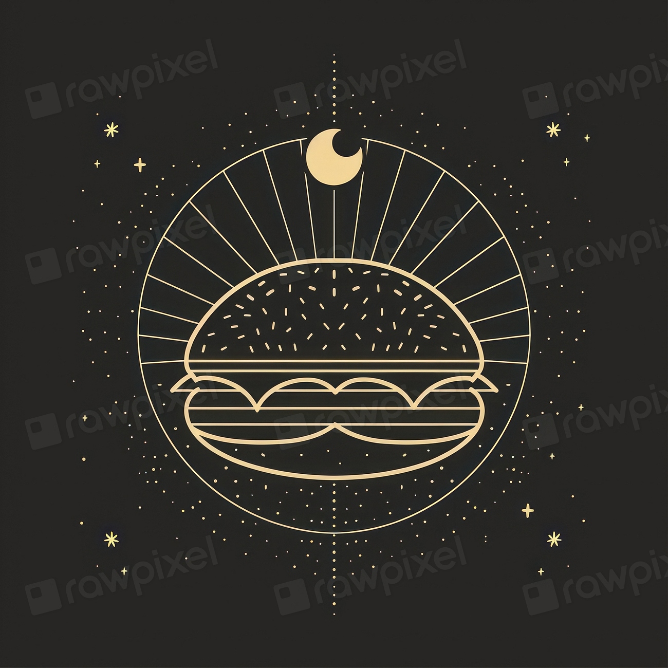 Surreal aesthetic Hamburger logo blackboard | Free Photo Illustration ...