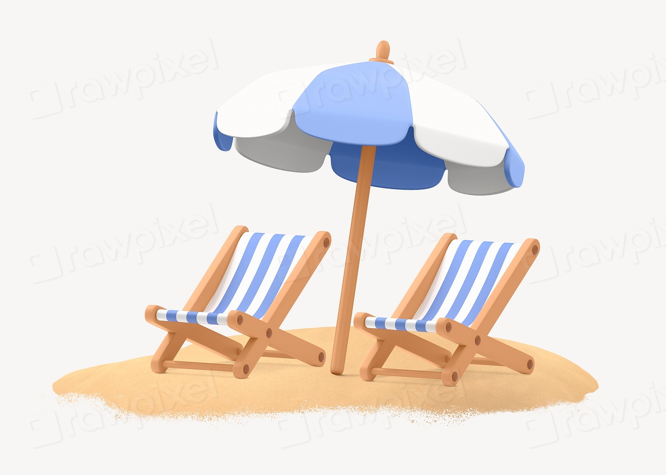 Beach chair clipart, summer design Free Photo Illustration rawpixel