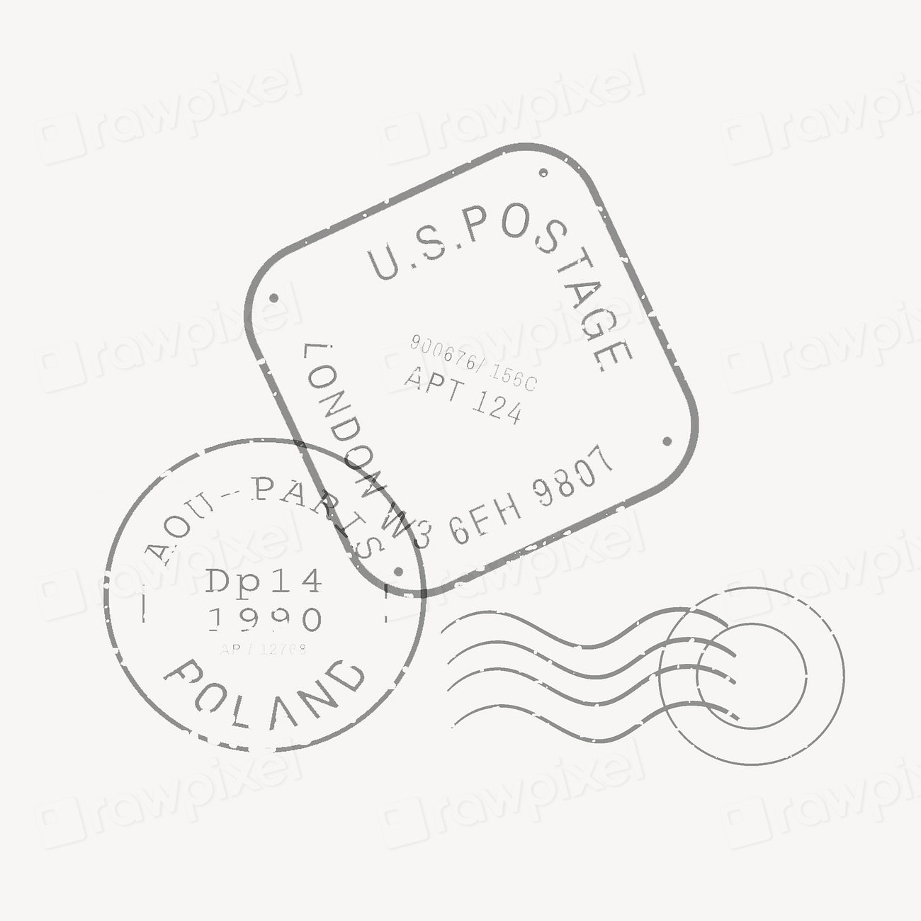 Postage stamp collage element, vintage | Premium PSD - rawpixel