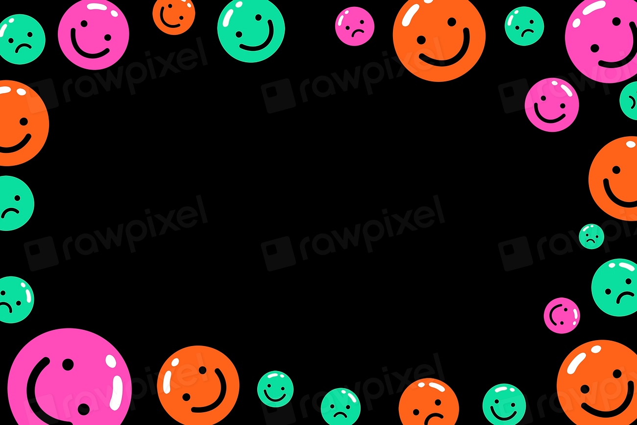 Cute emoticon frame psd in vivid | Premium PSD - rawpixel