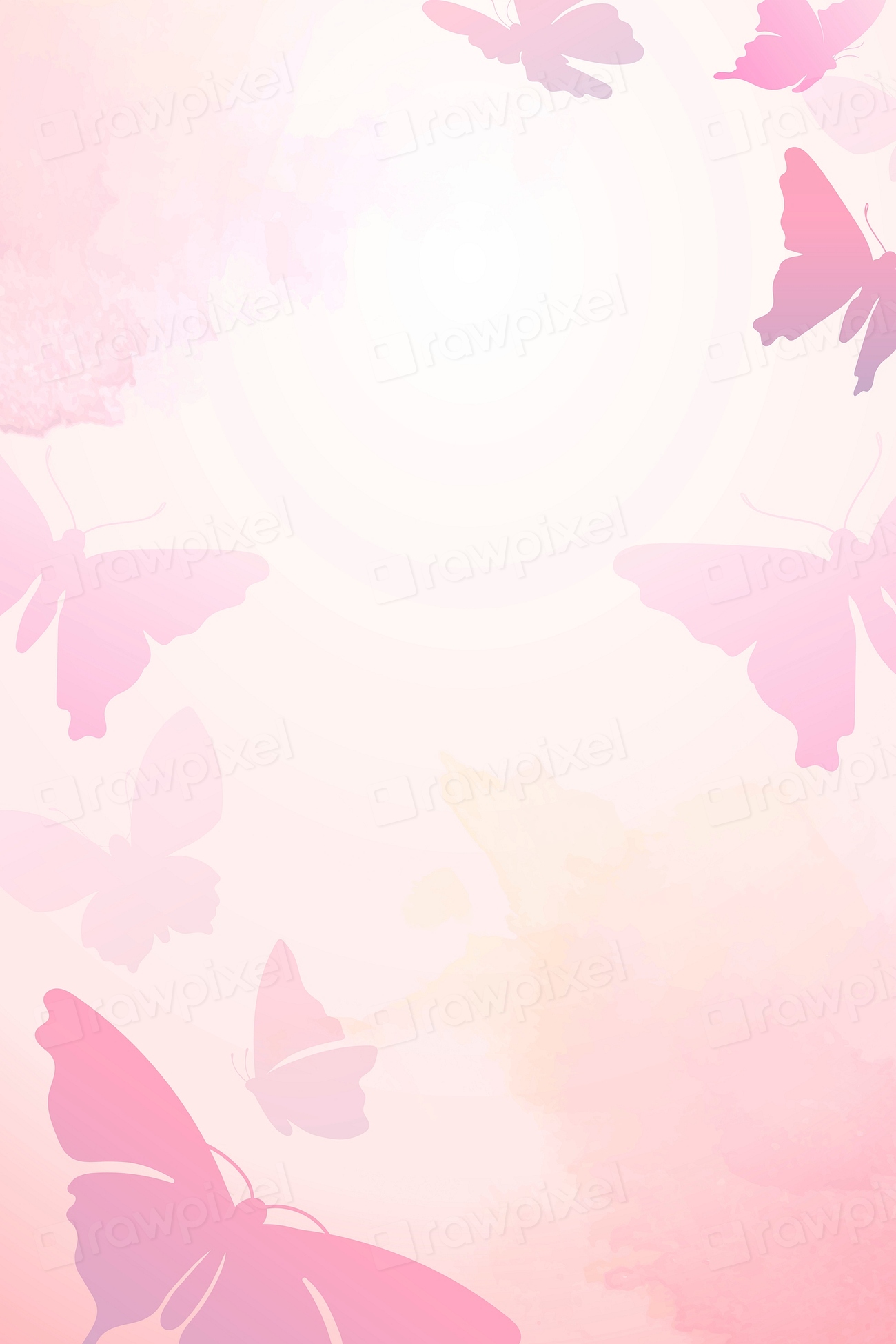 Pink butterfly frame background, watercolor | Premium PSD - rawpixel