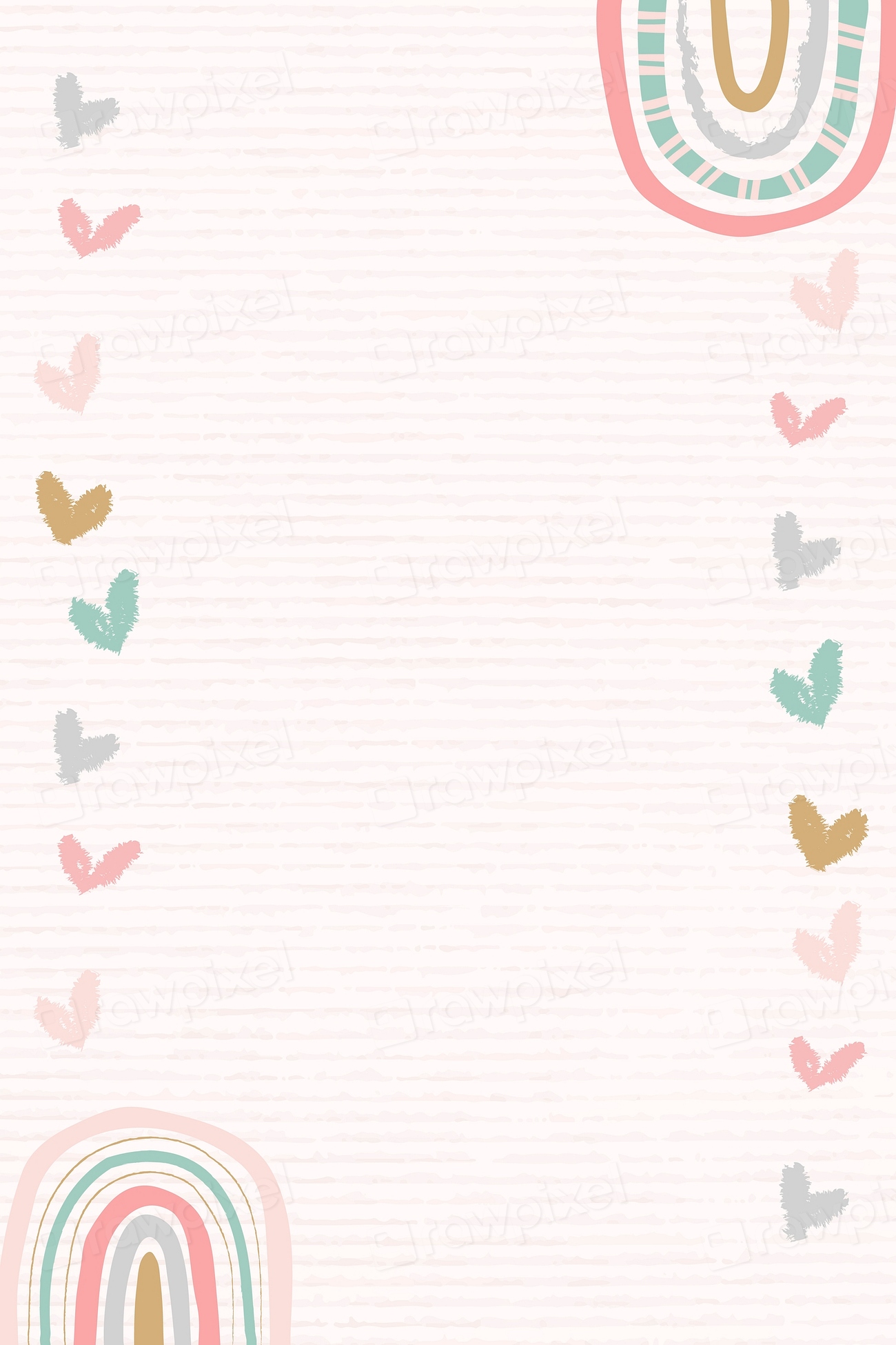 Cute Doodle Frame Rainbow Border Vector