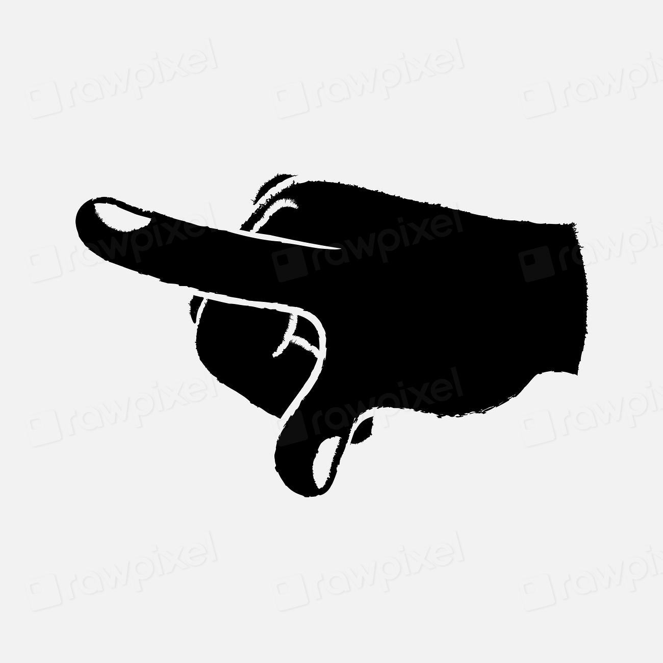 Pointing hand sign clipart, gesture | Free Photo Illustration - rawpixel