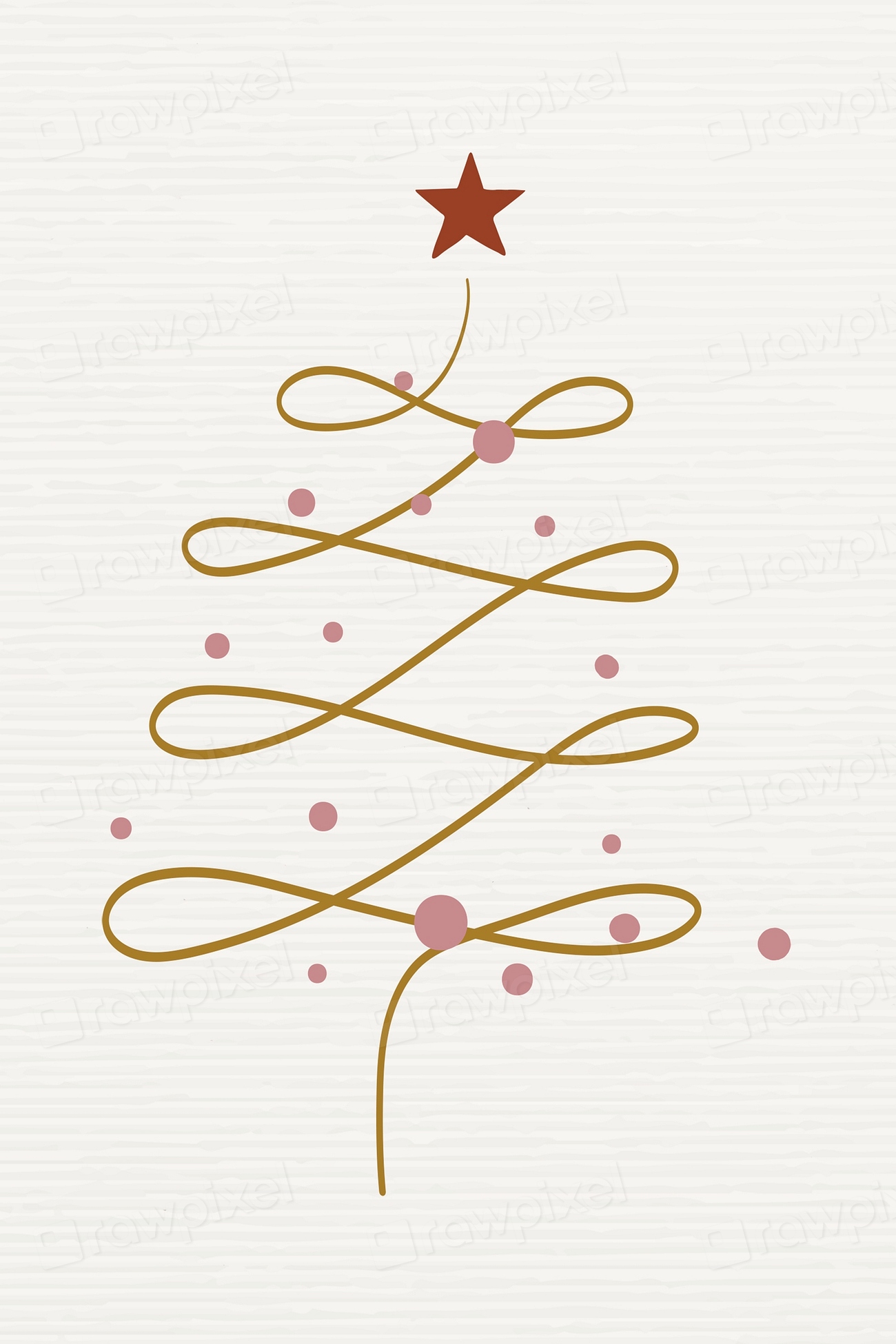 Pine Tree Sticker Christmas Doodle Premium Vector Illustration