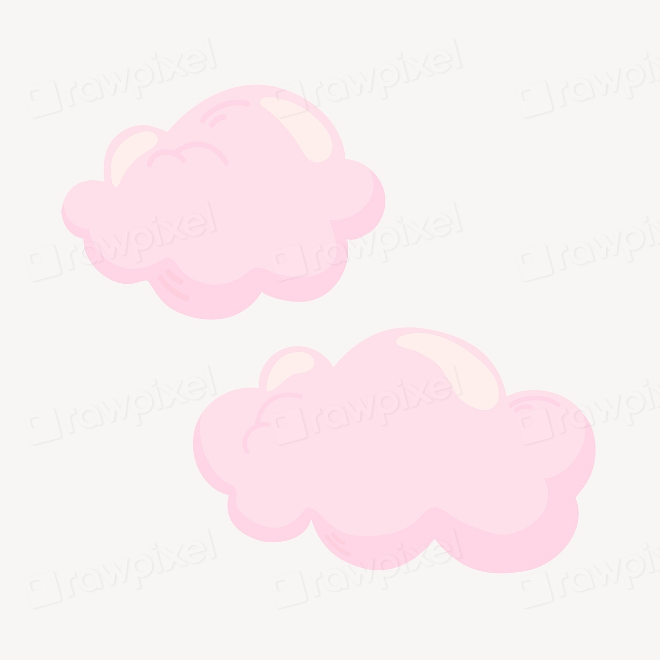 Pink cloud clipart, cute cartoon | Premium PSD - rawpixel