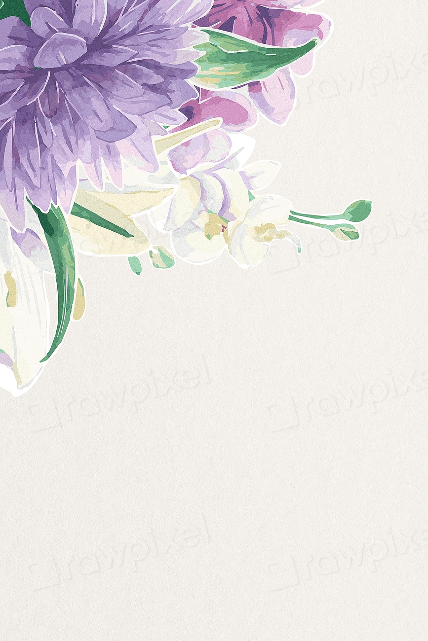 Floral Border Background, Purple Flower 