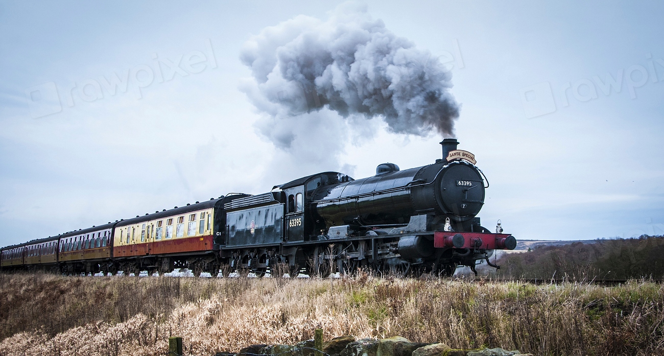 Steam train. Free public domain Free Photo rawpixel