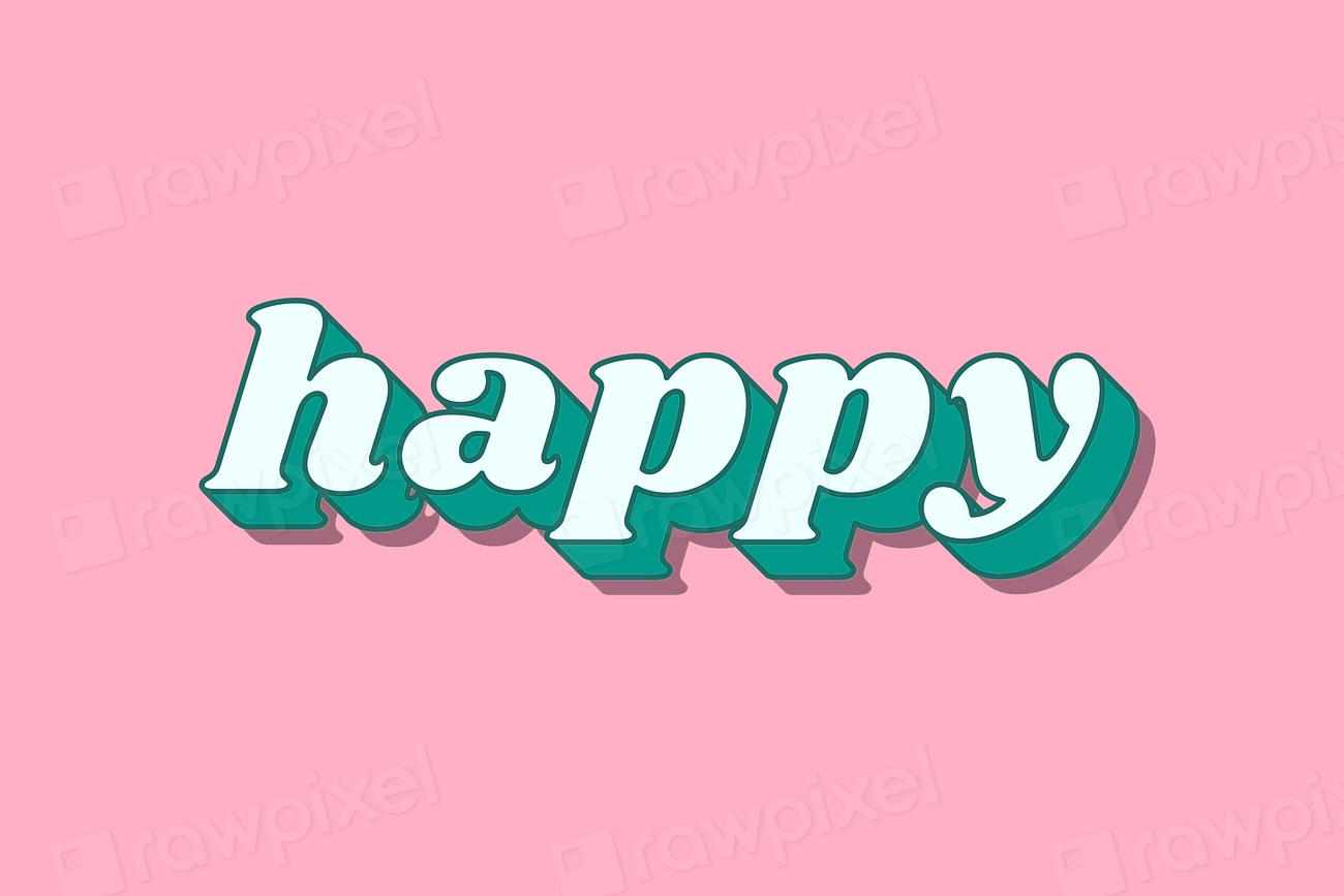 Retro bold font happy text | Premium Photo - rawpixel