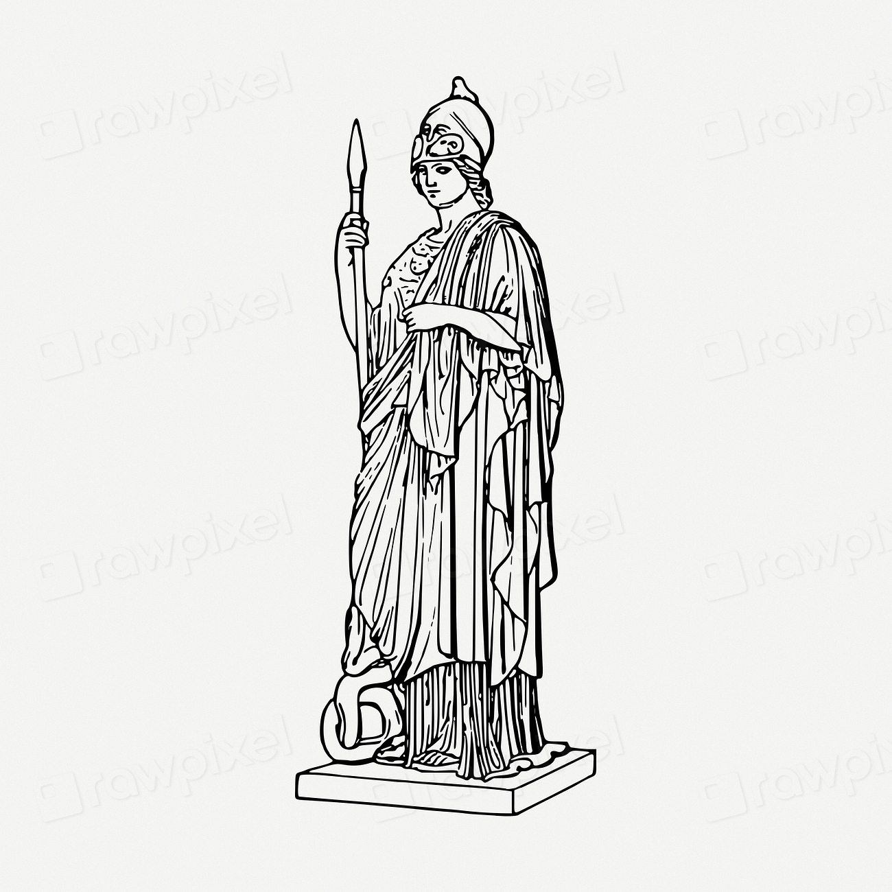 Minerva statue drawing, vintage illustration | Free PSD - rawpixel