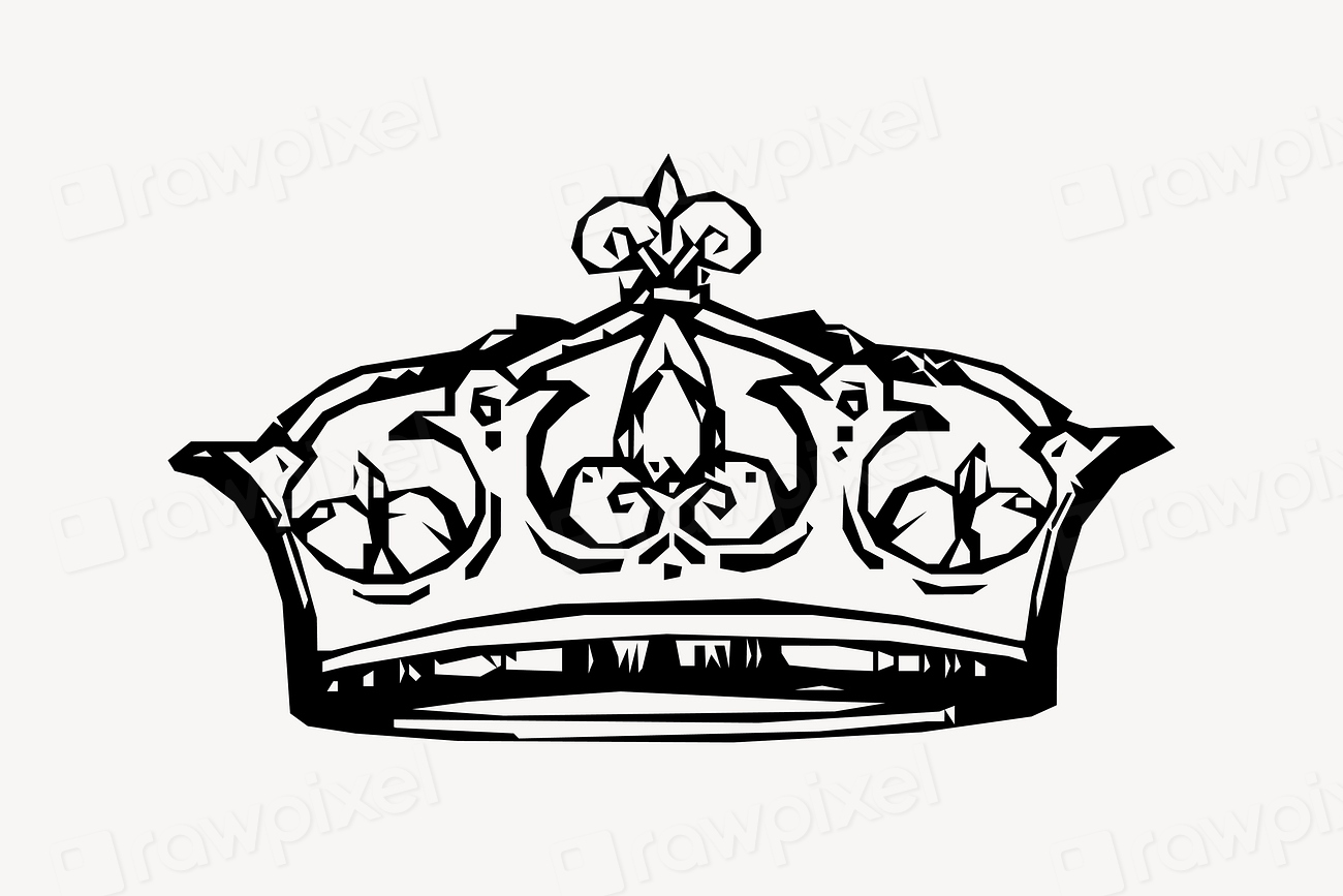 Crown clipart, drawing illustration vector. | Free Vector - rawpixel