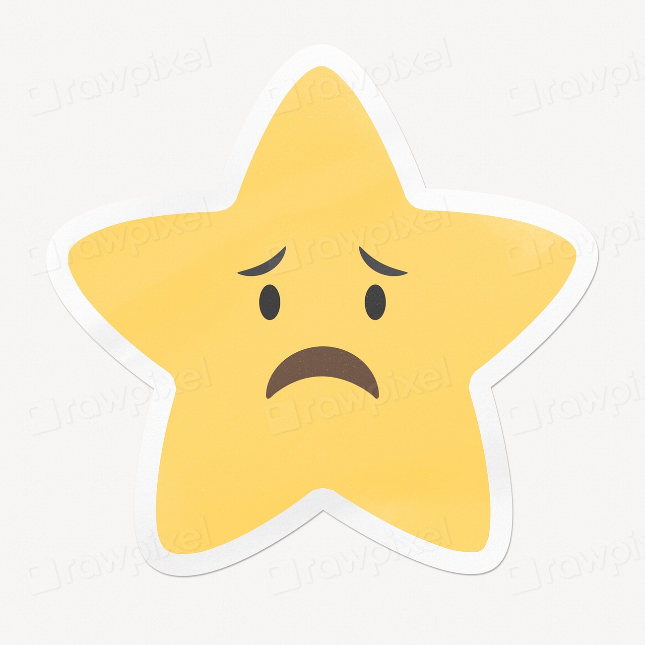 Sad star emoji, clipart with white | Free Photo - rawpixel