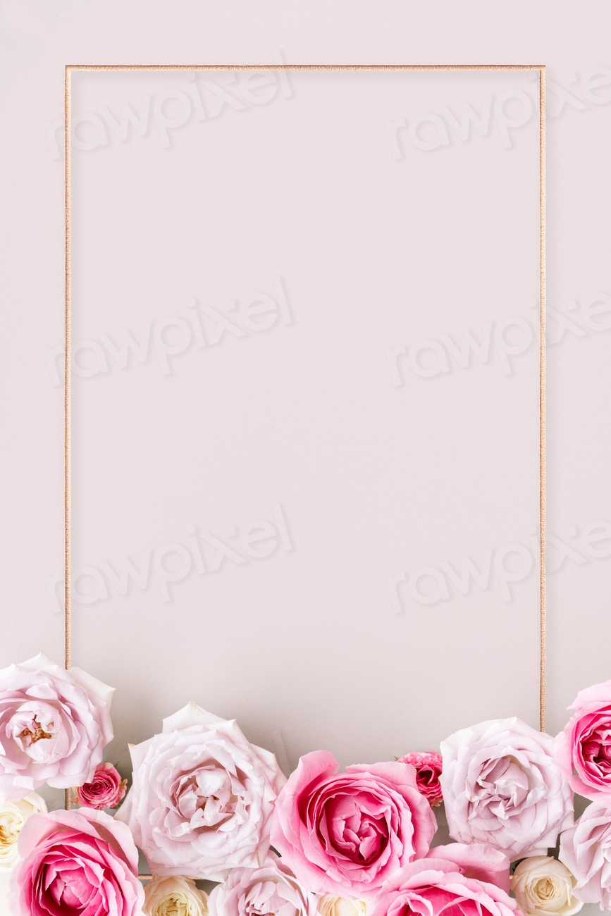 Golden frame blooming avalanche roses | Premium PSD - rawpixel