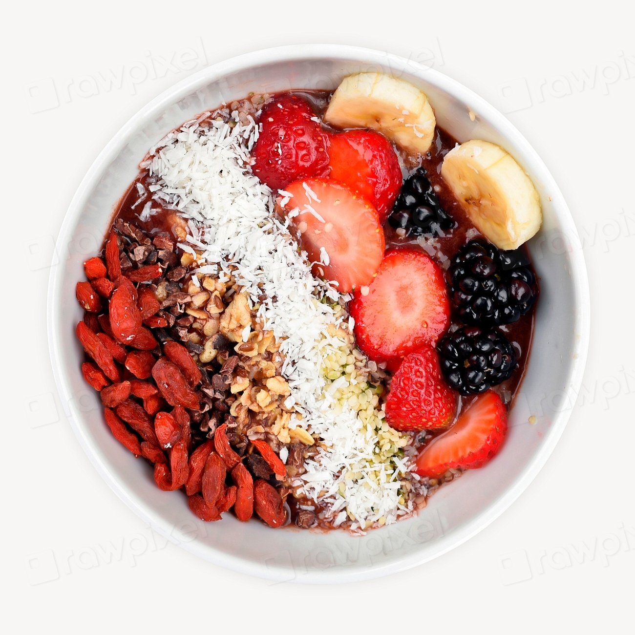 Acai bowl collage element, healthy | Free PSD - rawpixel