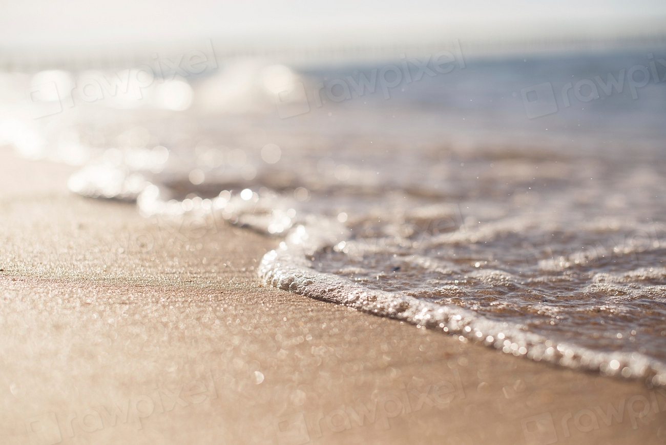 Ocean, beach waves shoreline, free Free Photo rawpixel