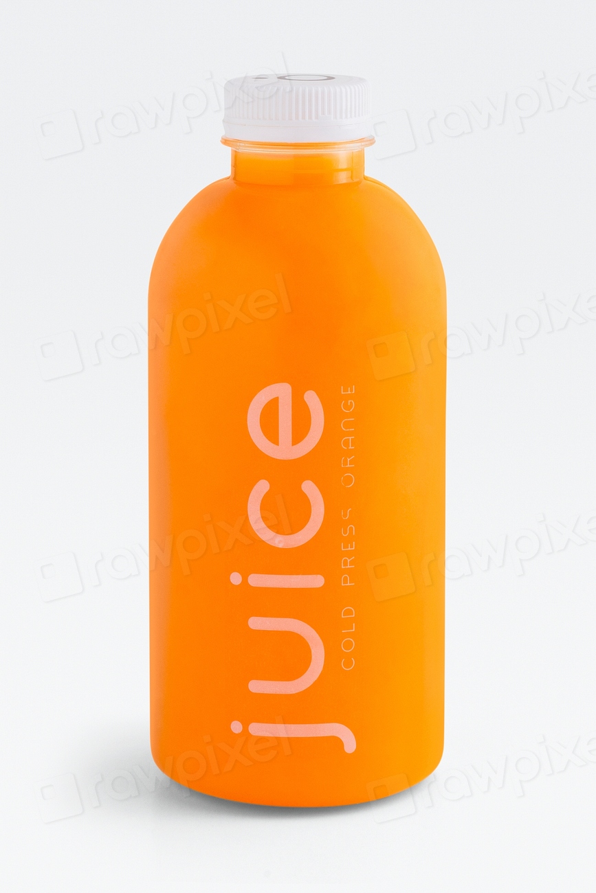 Cold pressed orange juice in a plastic Free Photo rawpixel