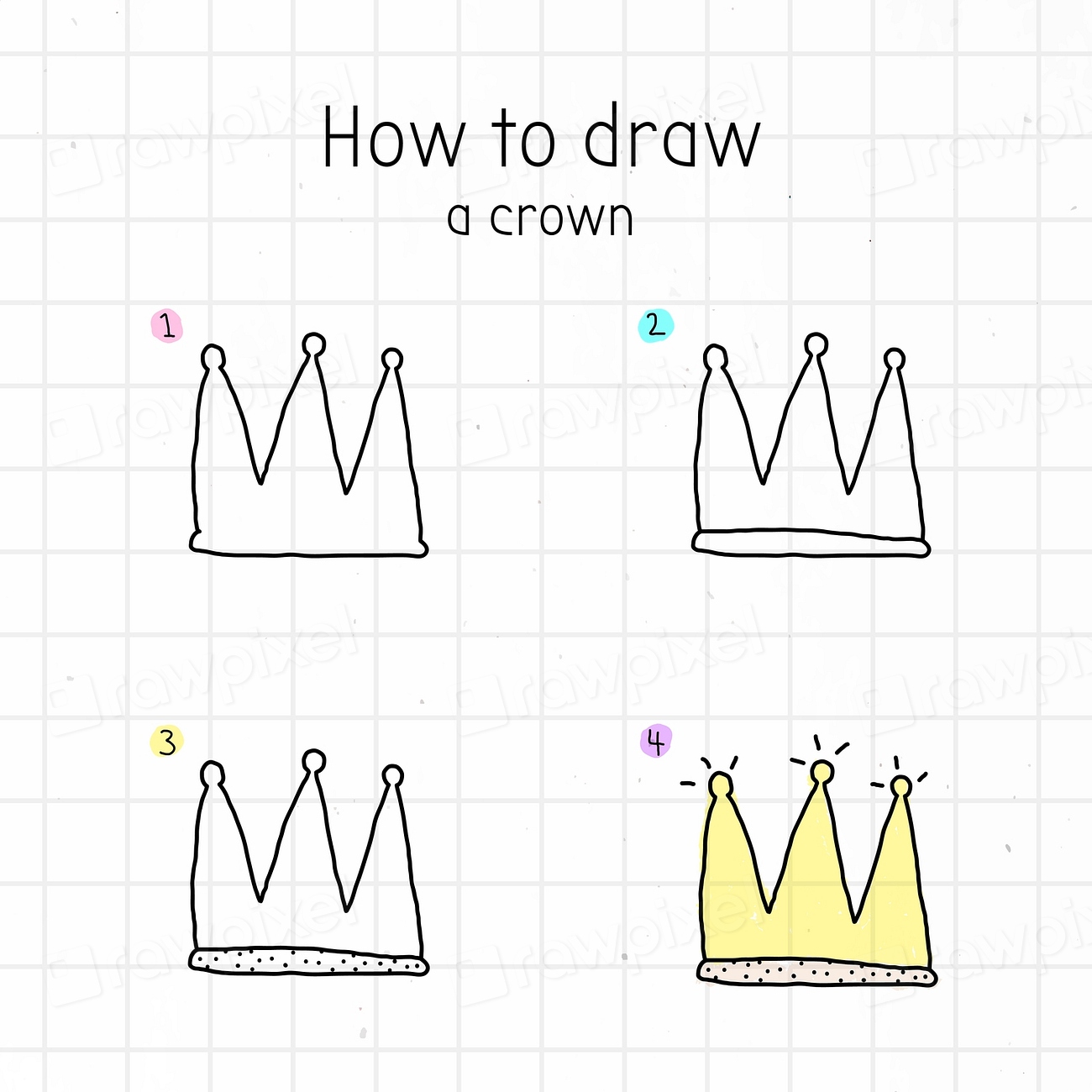 How to draw a crown | Free Vector - rawpixel