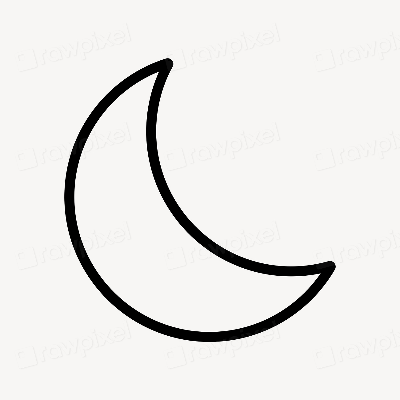 Crescent moon line icon, minimal | Free Icons - rawpixel