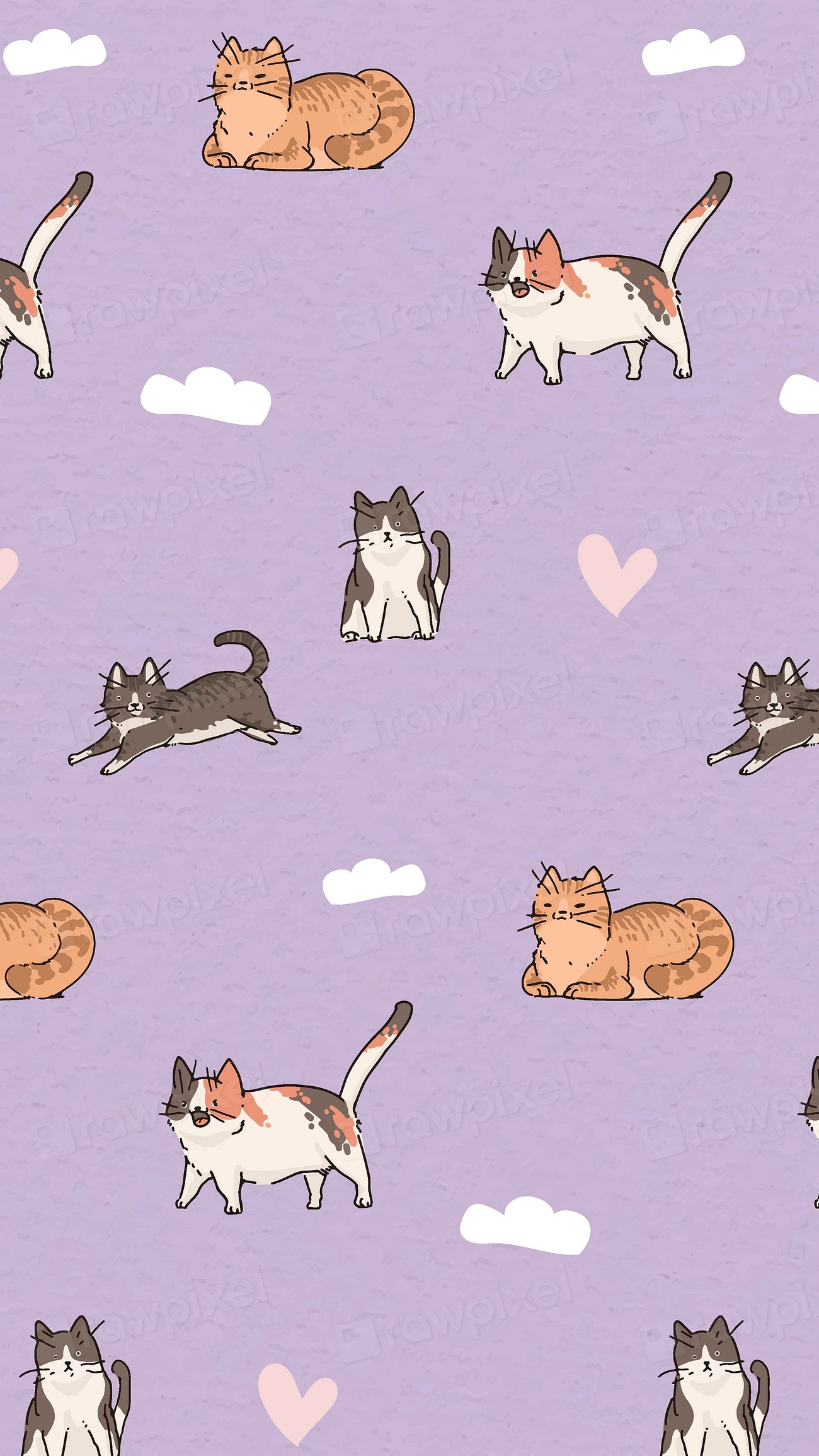 Cat iPhone wallpaper, cute pattern | Premium Photo Illustration - rawpixel