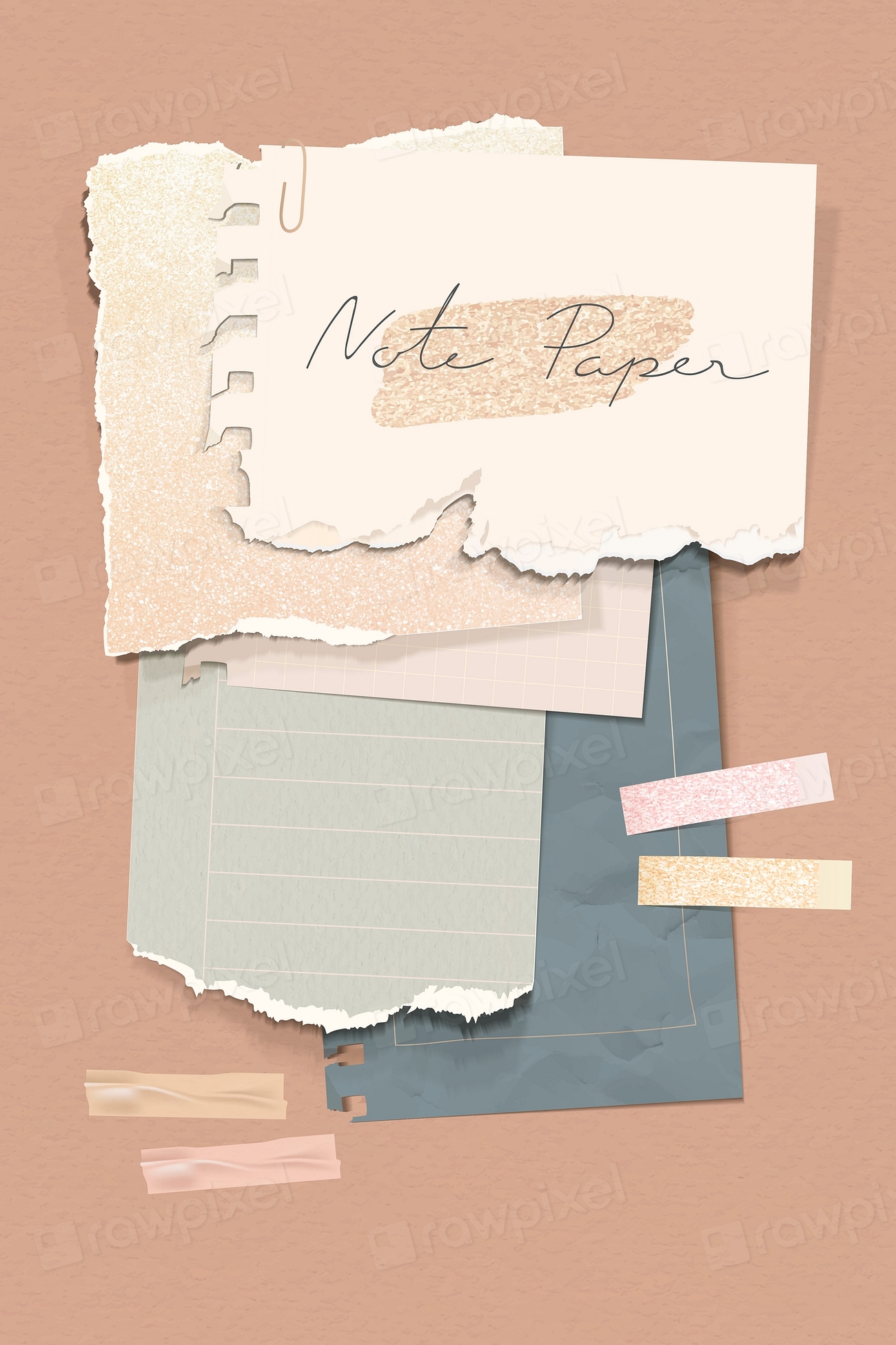 Glittery earth tone note paper | Premium Vector - rawpixel