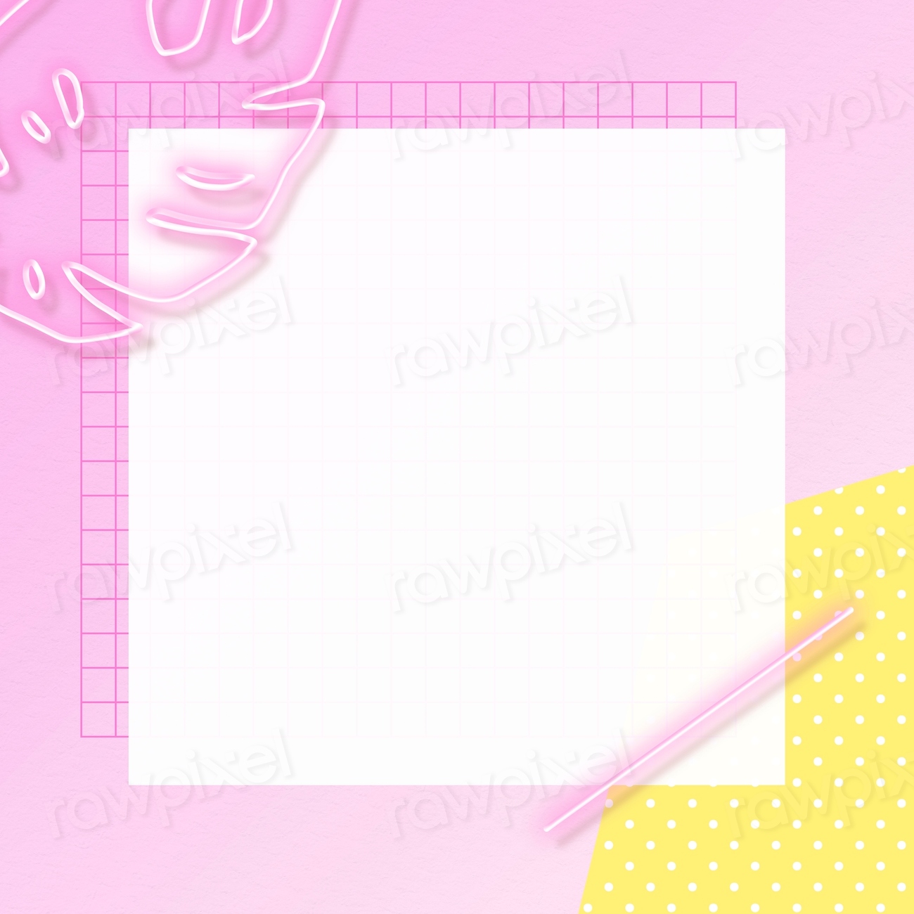 Botanical neon pink square background | Premium Photo - rawpixel
