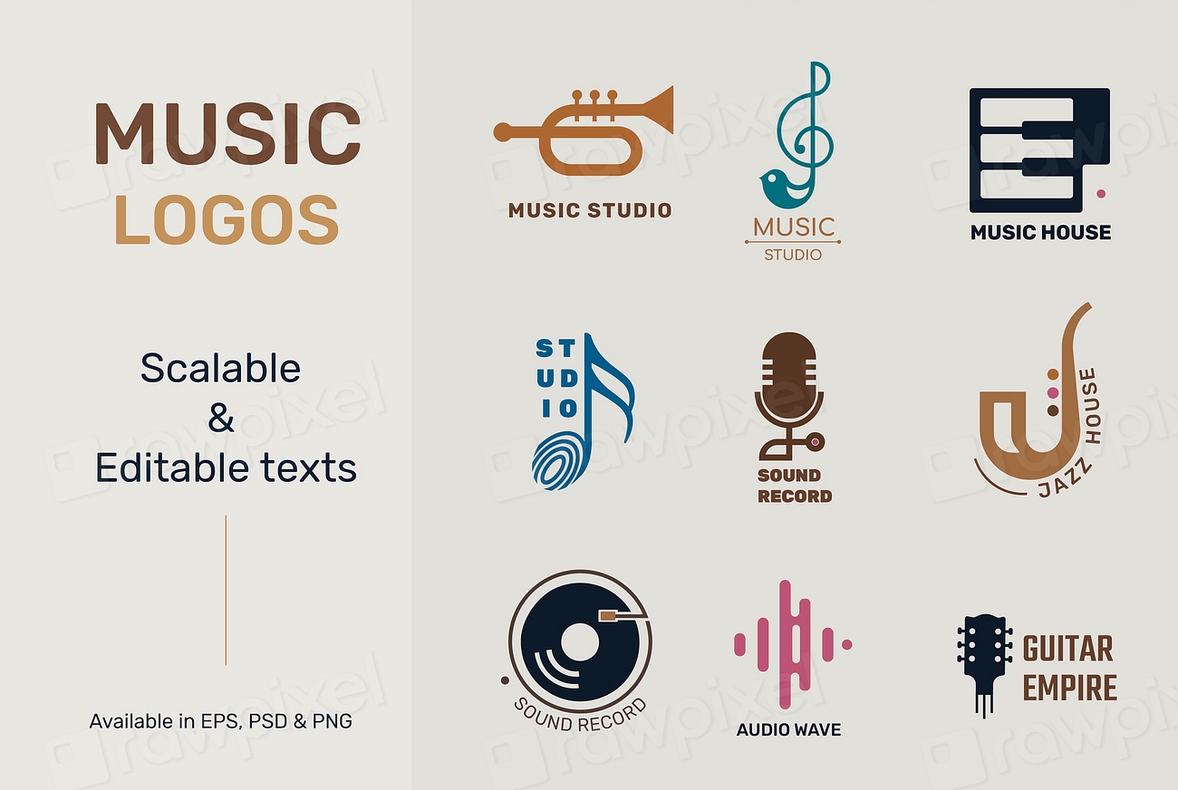 Flat music logo vector editable | Premium Vector - rawpixel