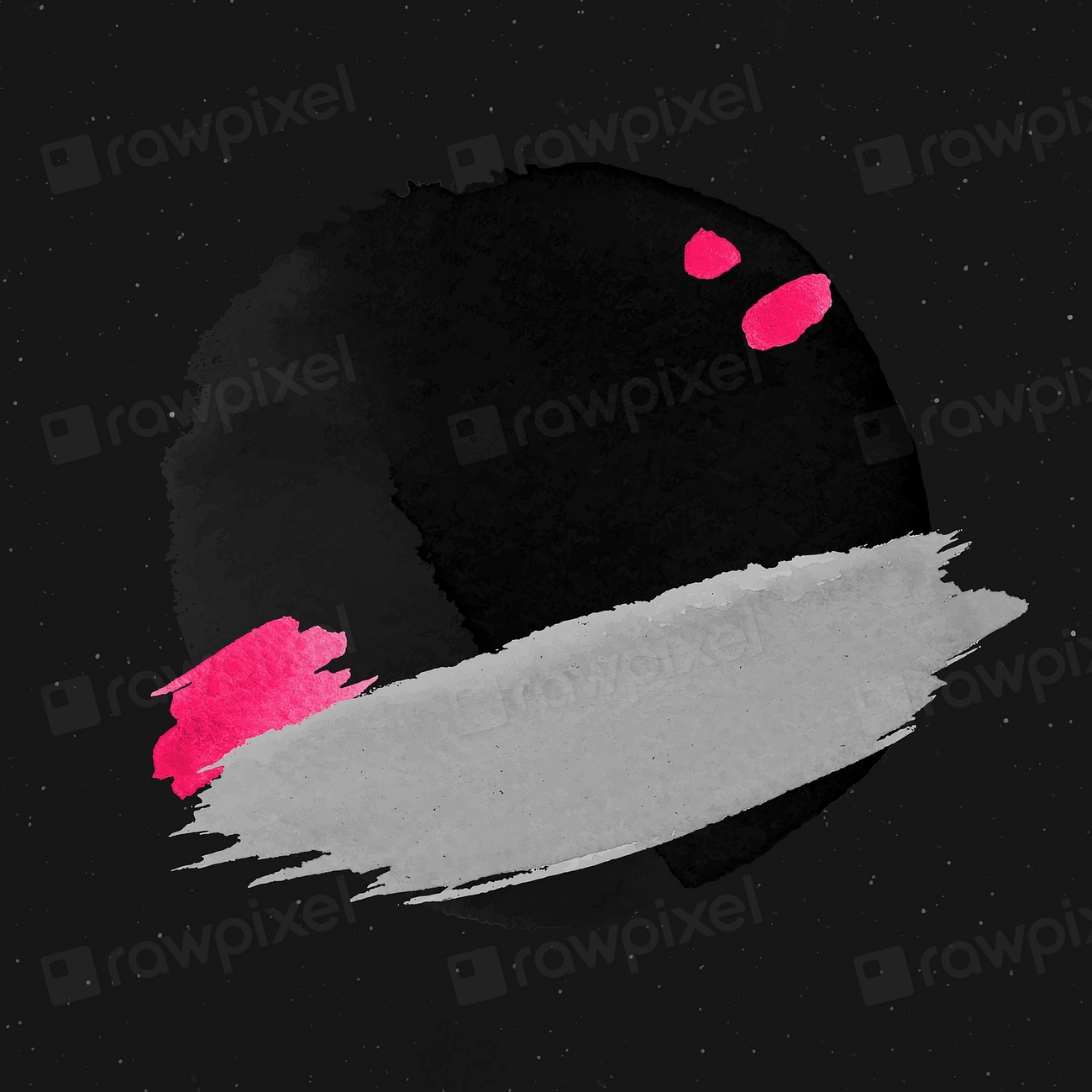 Black paint badge sticker, watercolor Premium Vector rawpixel