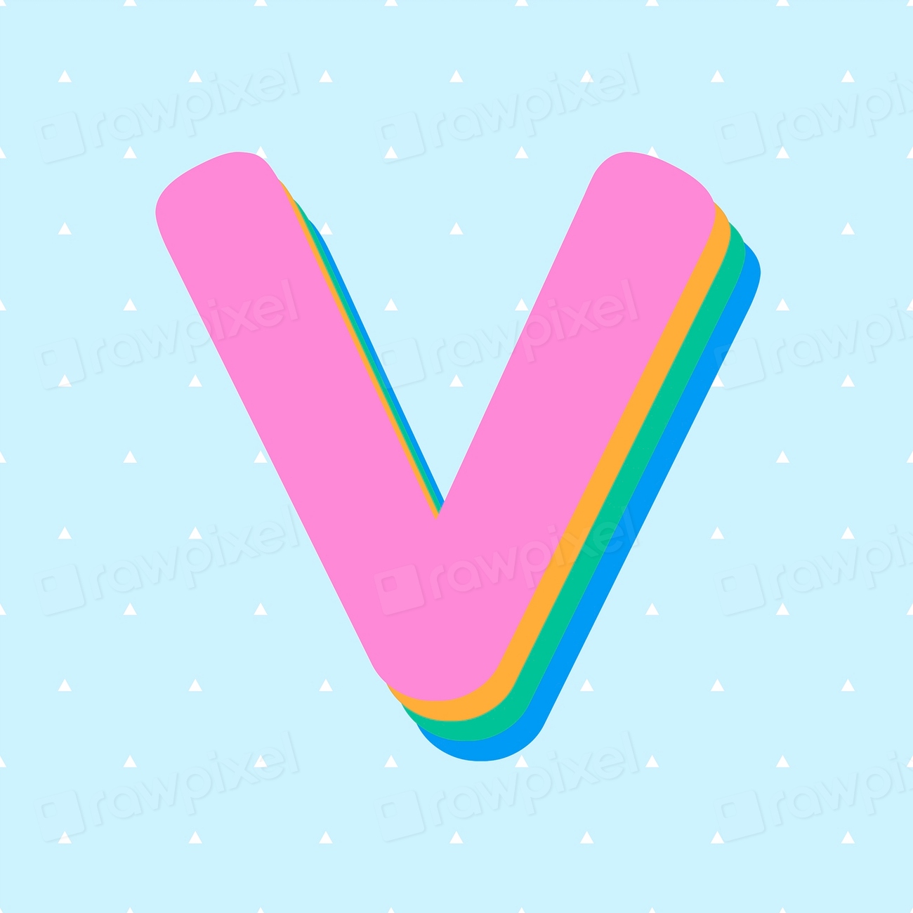 letter-v-rounded-font-psd-premium-psd-rawpixel
