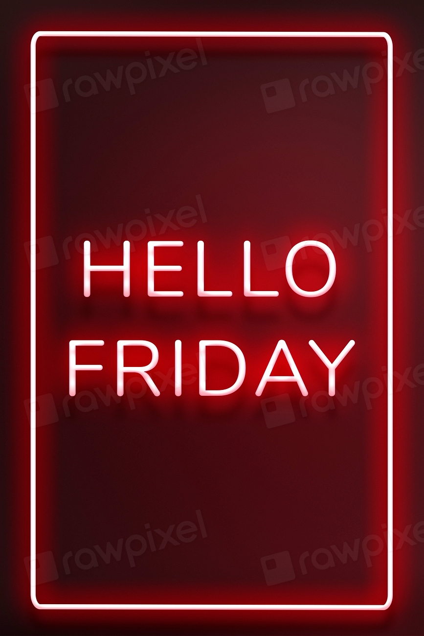 Hello Friday frame neon border | Free Photo - rawpixel