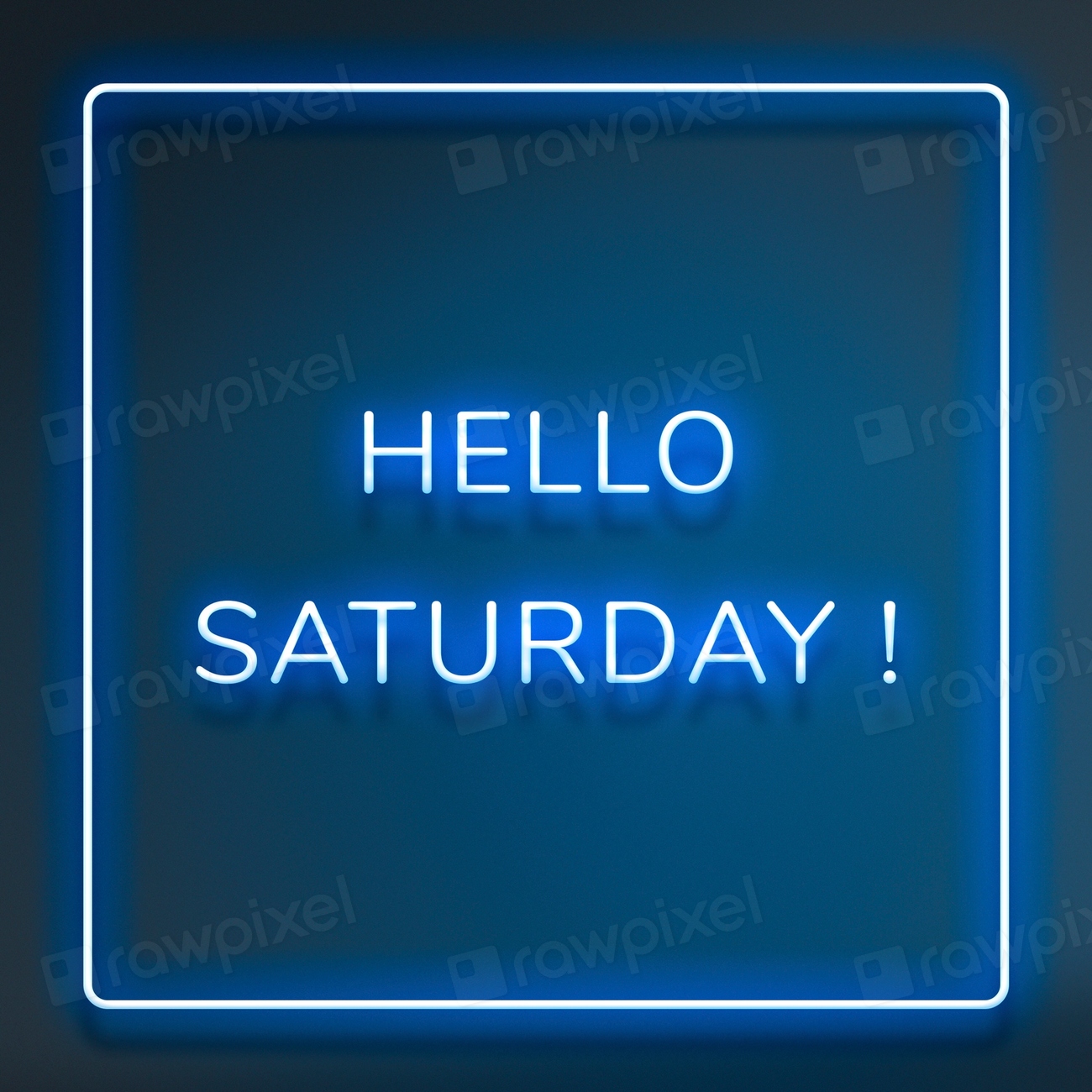 Hello Saturday! frame neon border | Free Photo - rawpixel