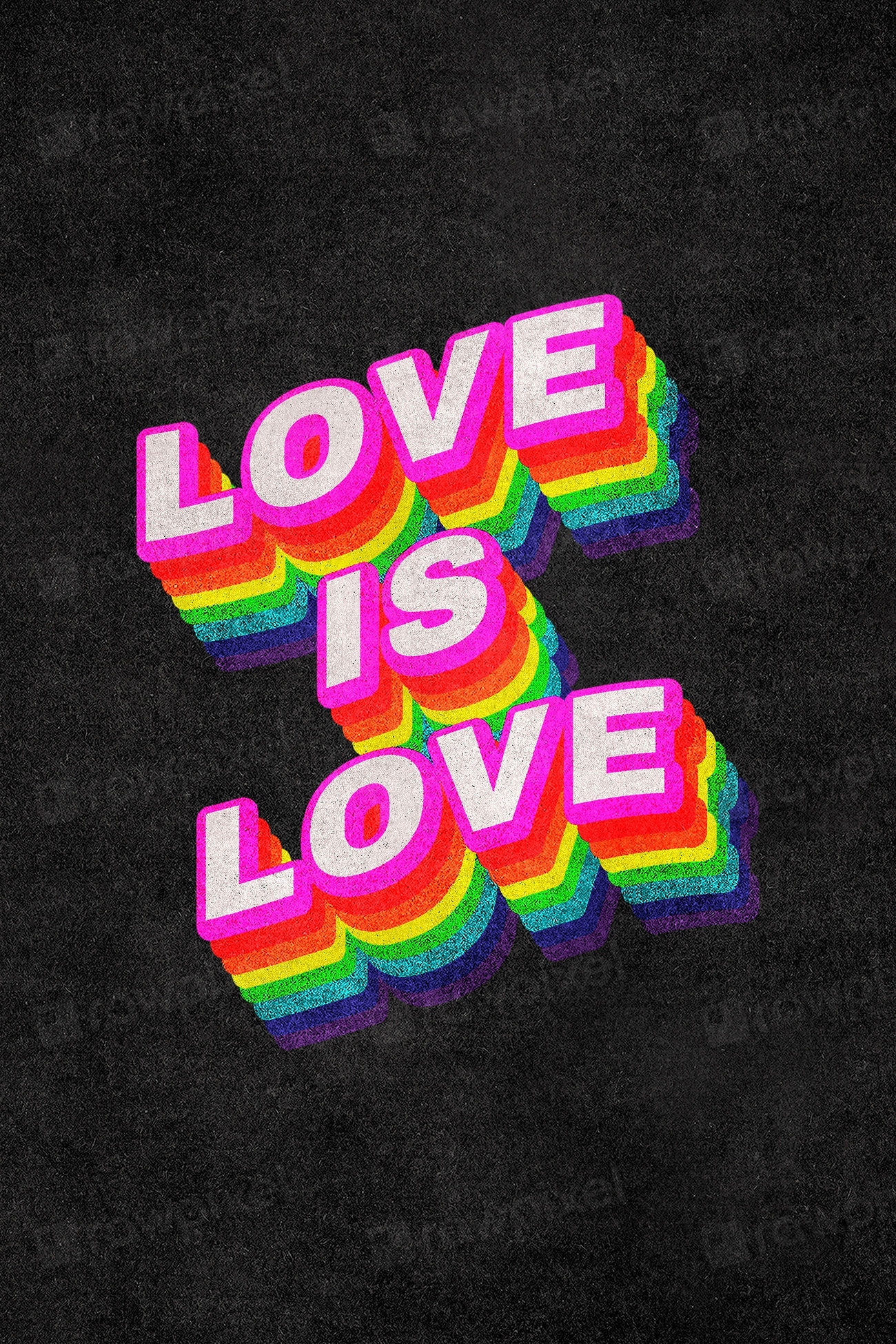 LOVE IS LOVE rainbow word | Free Photo - rawpixel