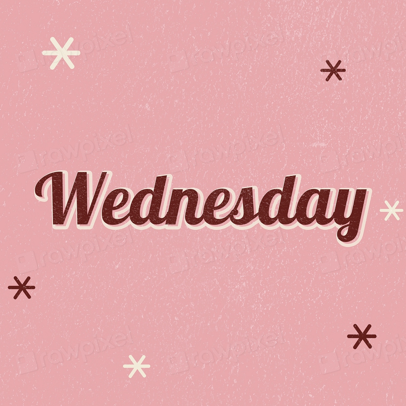 Wednesday retro word typography on a pink | Free Photo - rawpixel