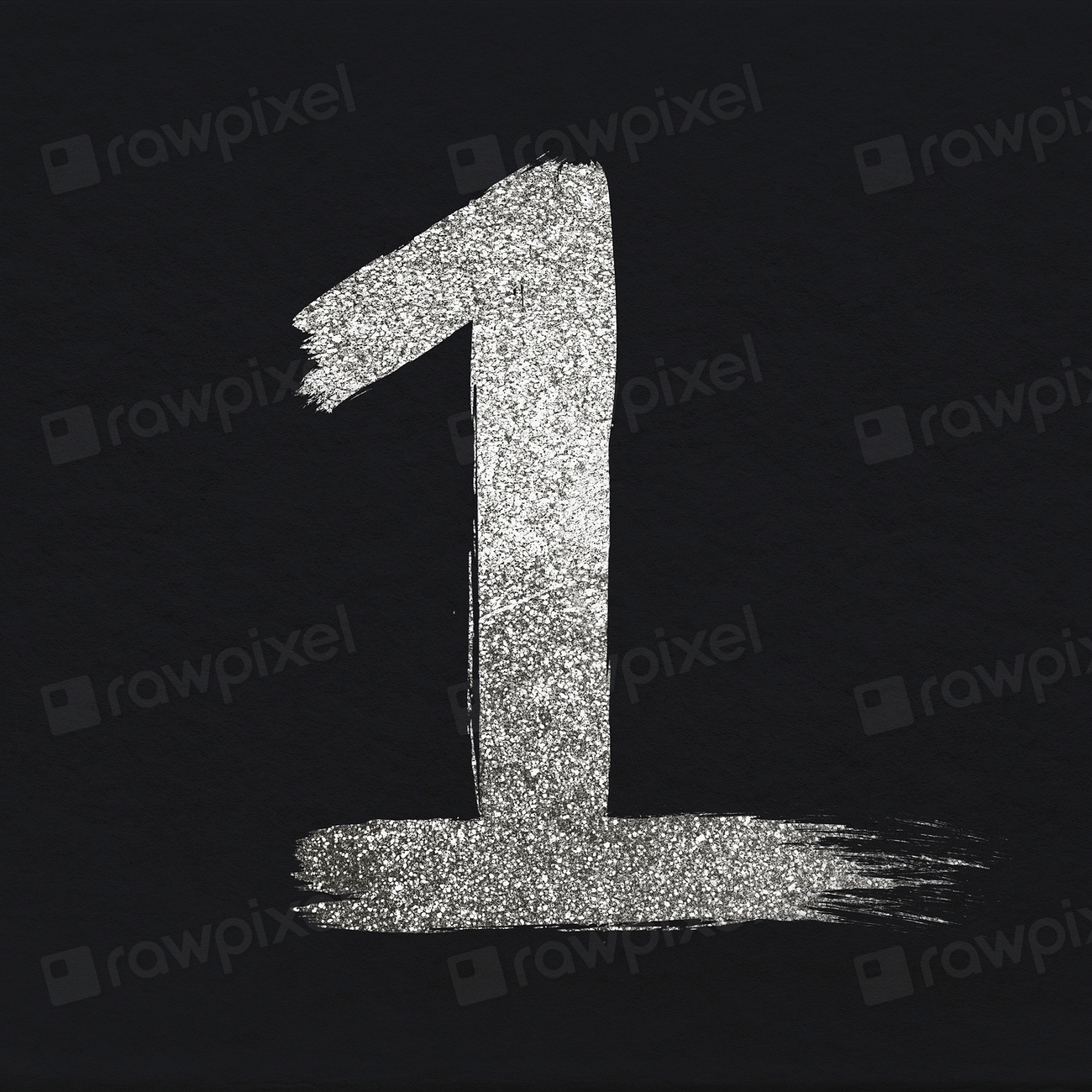 Silver glitter 1 number psd | Free PSD - rawpixel