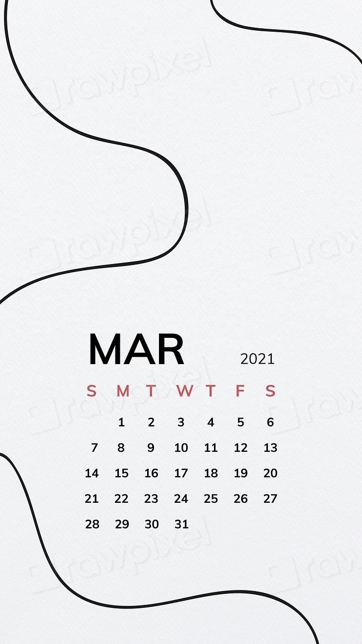Calendar 2021 March printable template | Premium Vector - rawpixel
