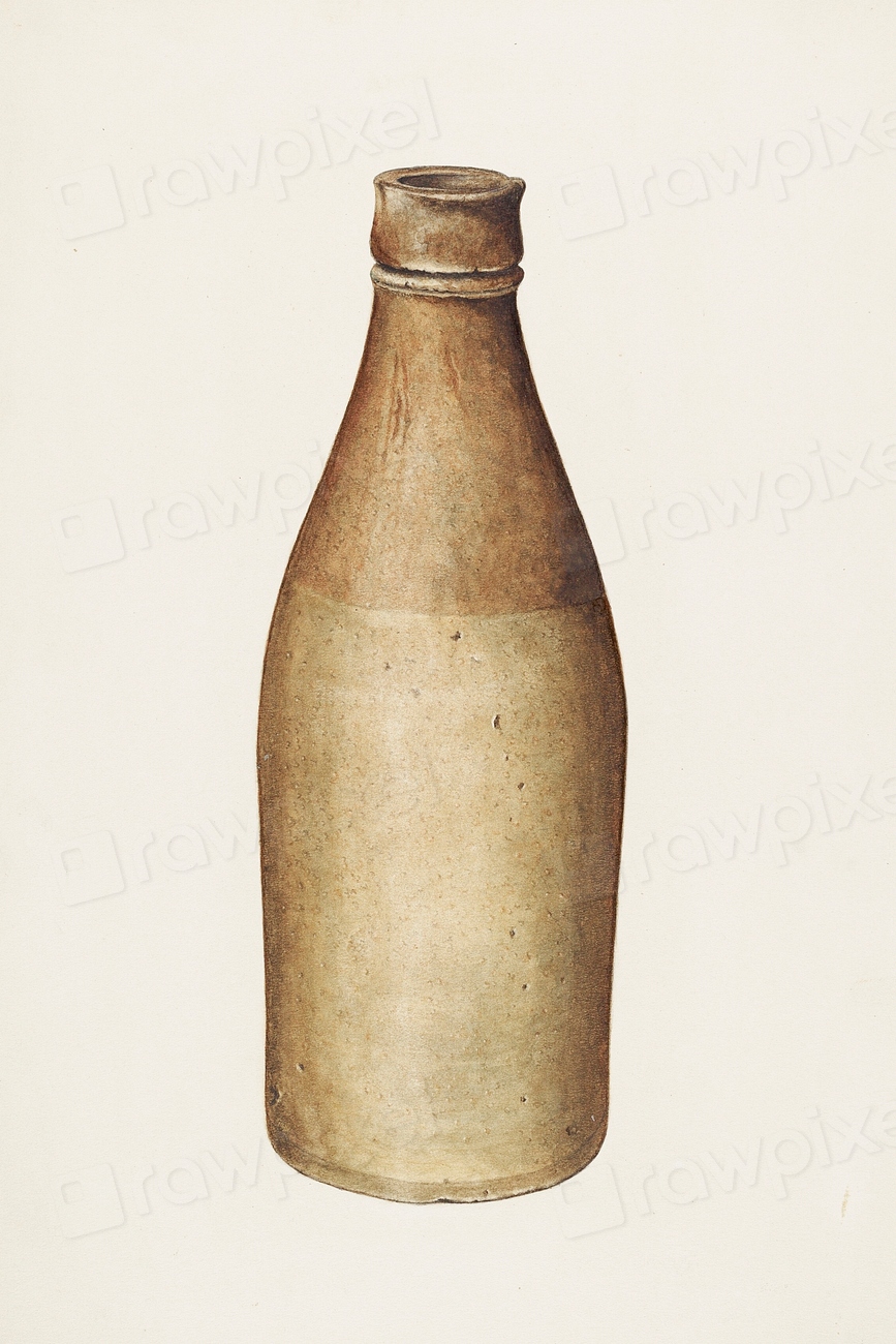Stoneware Ink Bottle (ca.1940) by Sydney | Free Photo Illustration