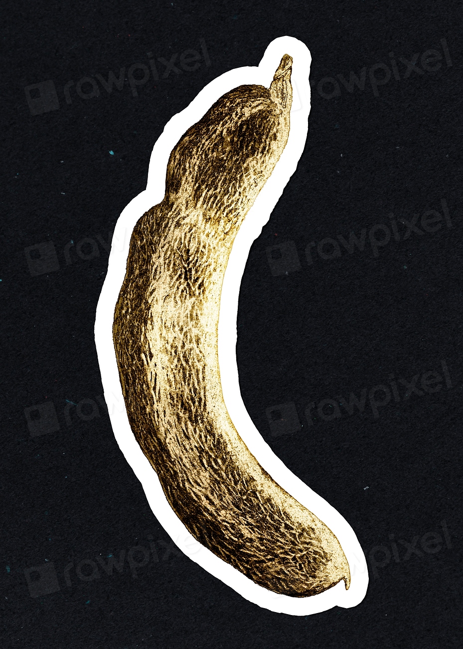 Gold tamarind sticker with a white | Free PSD - rawpixel