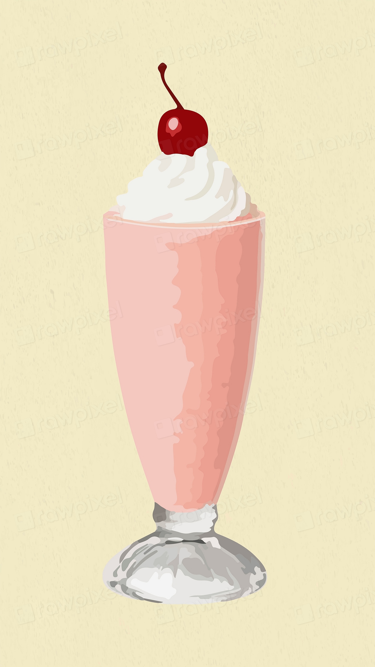 Vectorized Strawberry milkshake sticker design | Free Vector - rawpixel