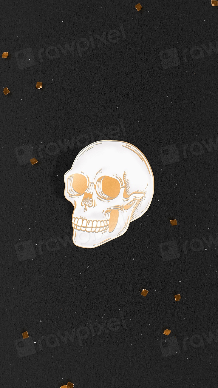 Gold skull on black background | Premium PSD - rawpixel