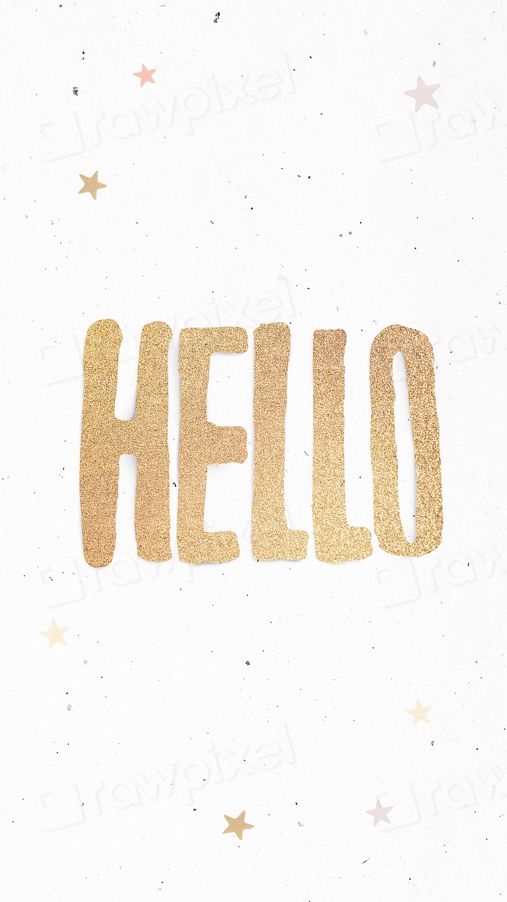 Handwriting gold hello greeting word | Free Photo - rawpixel