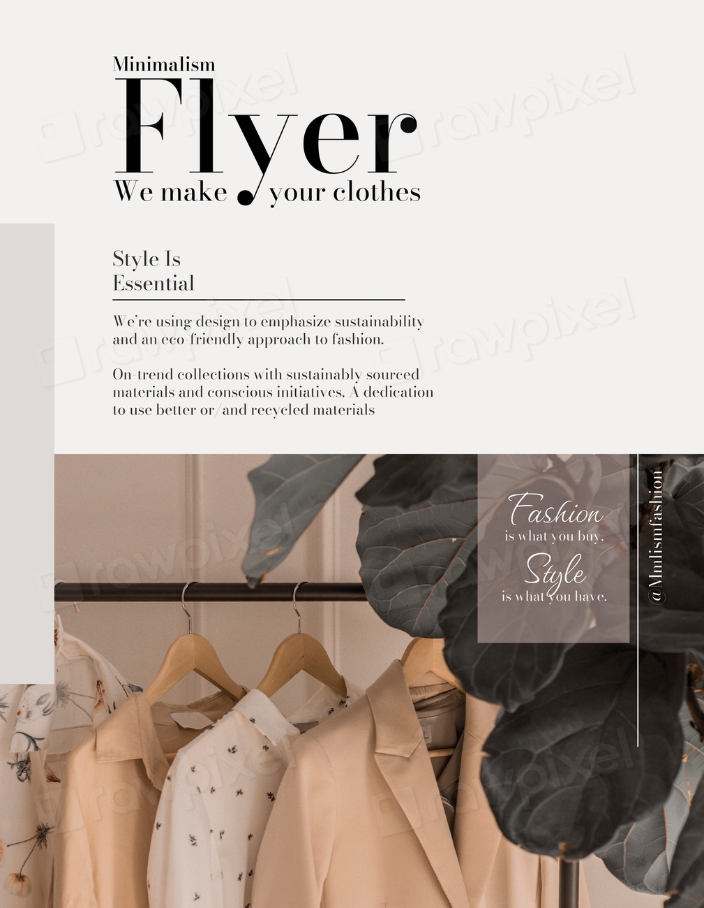 Fashion aesthetic flyer editable template Free Vector Template