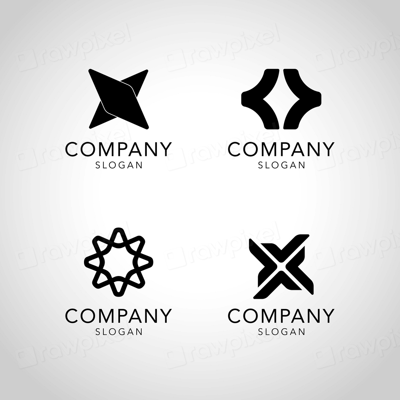 Black company logo collection vector | Premium Vector - rawpixel