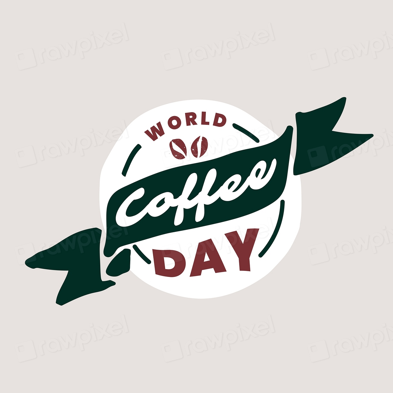 World coffee day badge banner Premium Vector rawpixel