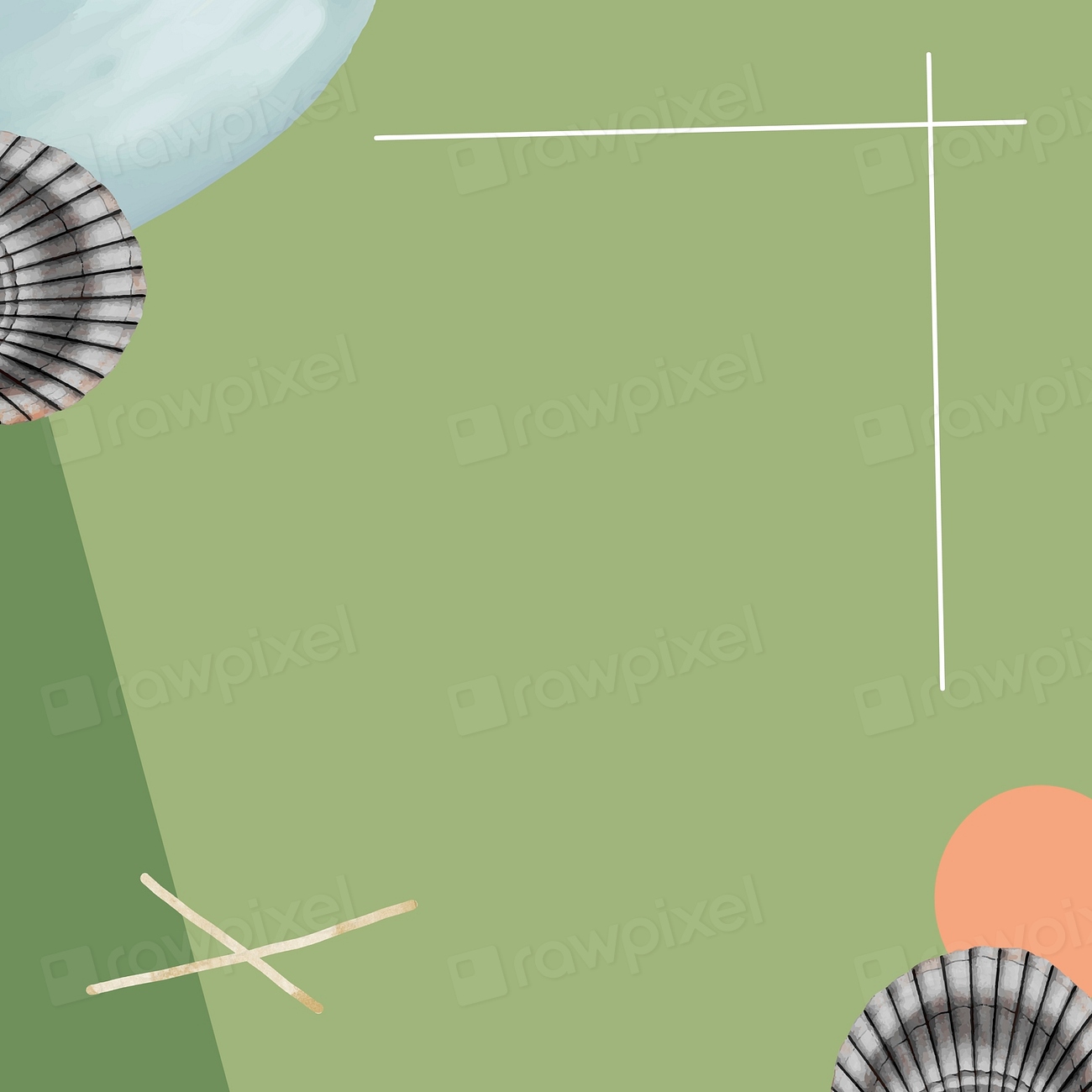 Clamshell pattern on green background | Premium Vector - rawpixel