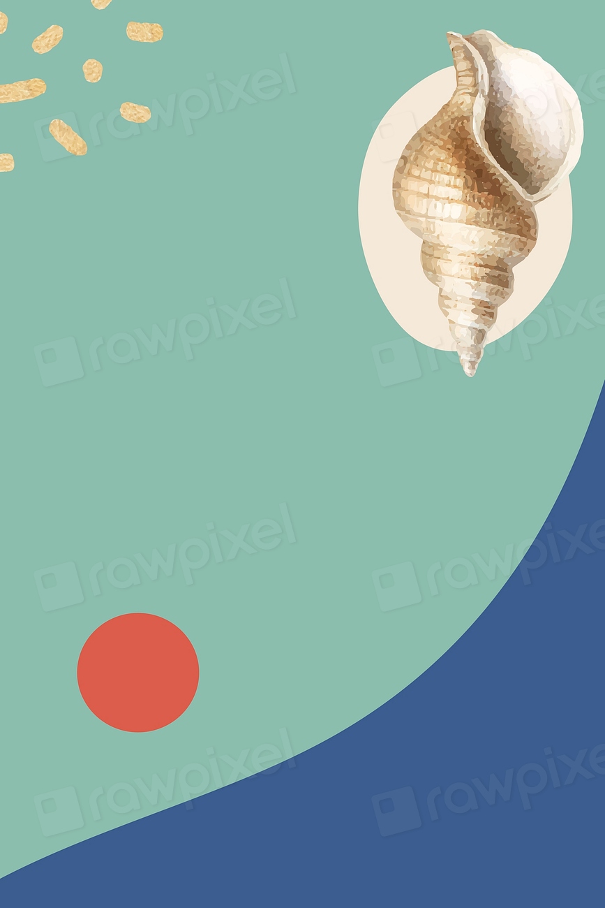 Conch shell pattern green background | Premium Vector - rawpixel