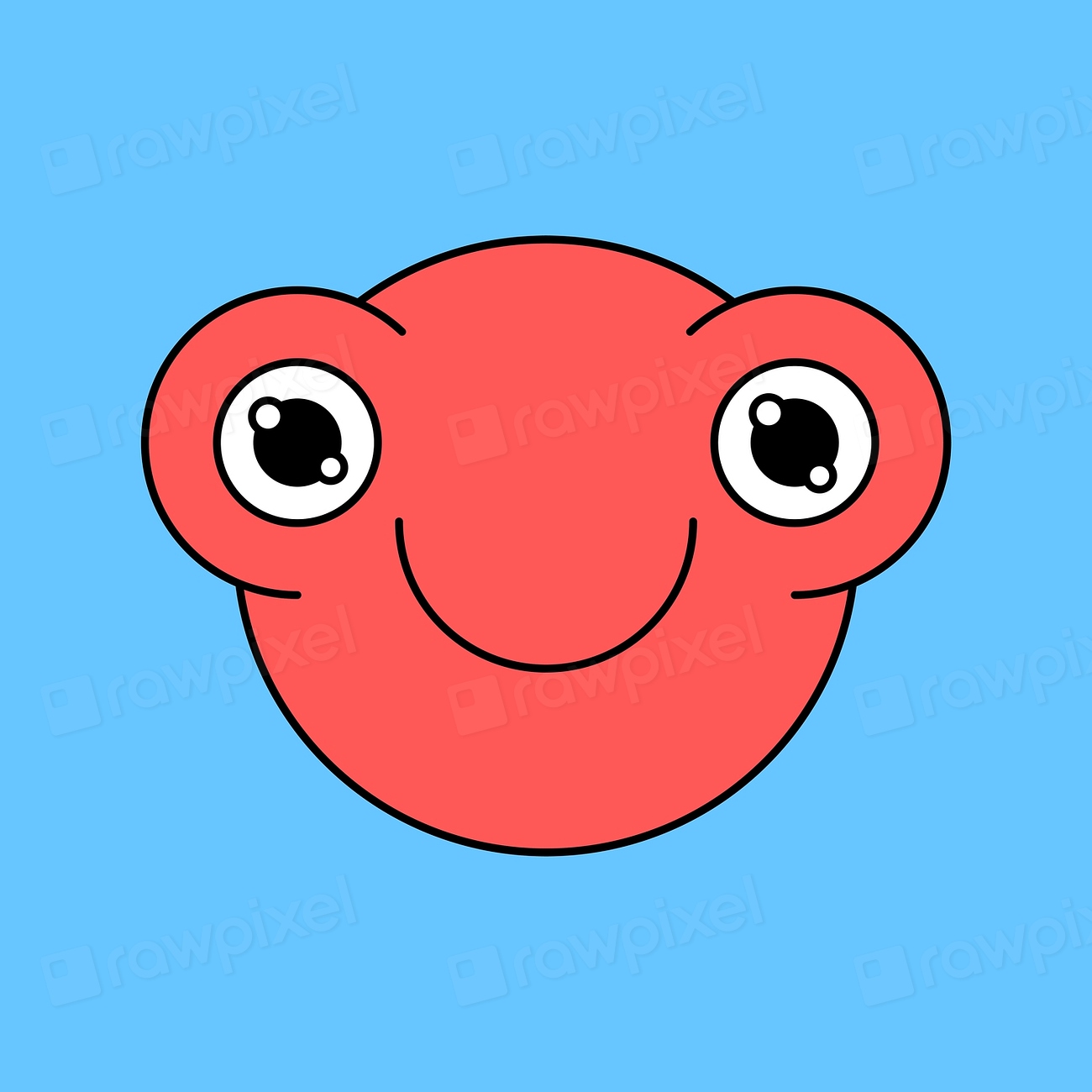 Funky red goldfish emoji sticker Premium PSD rawpixel