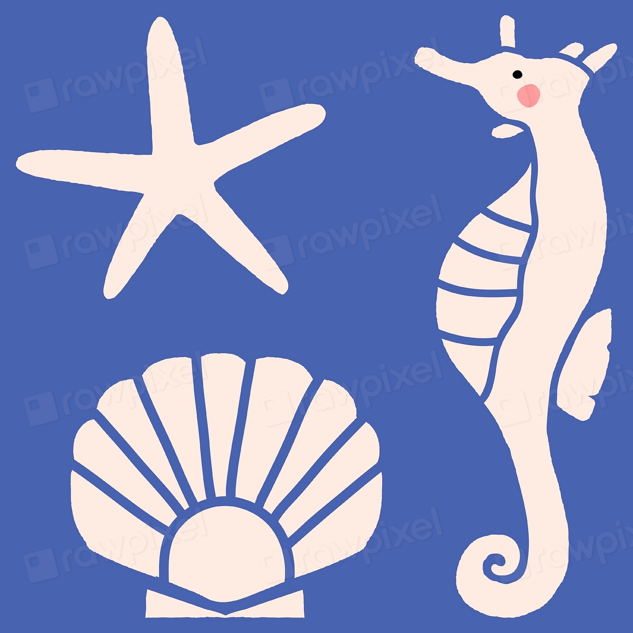 Hand drawn underwater animal collection | Premium PSD - rawpixel