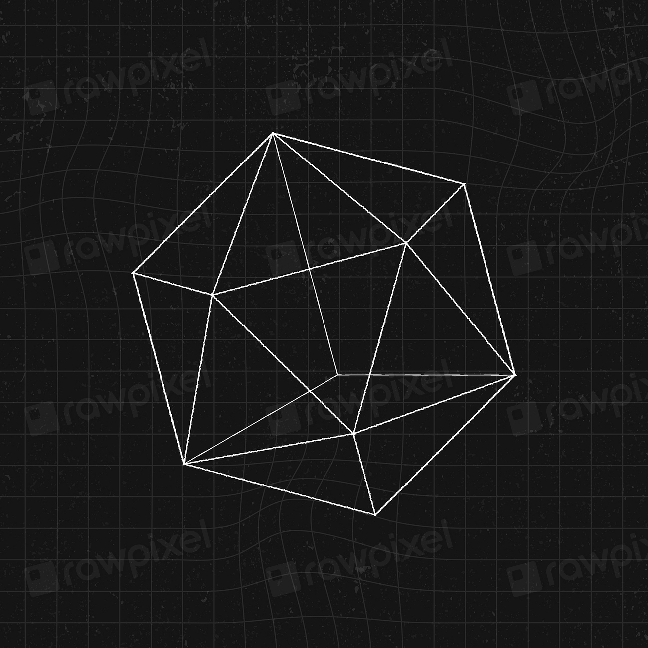 3D icosahedron on a black | Free Vector - rawpixel