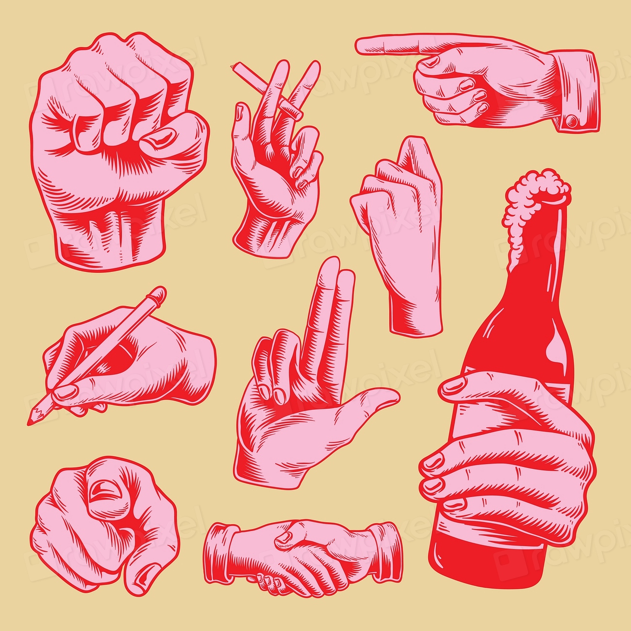 Cool neon pink hand gesture | Premium Vector - rawpixel