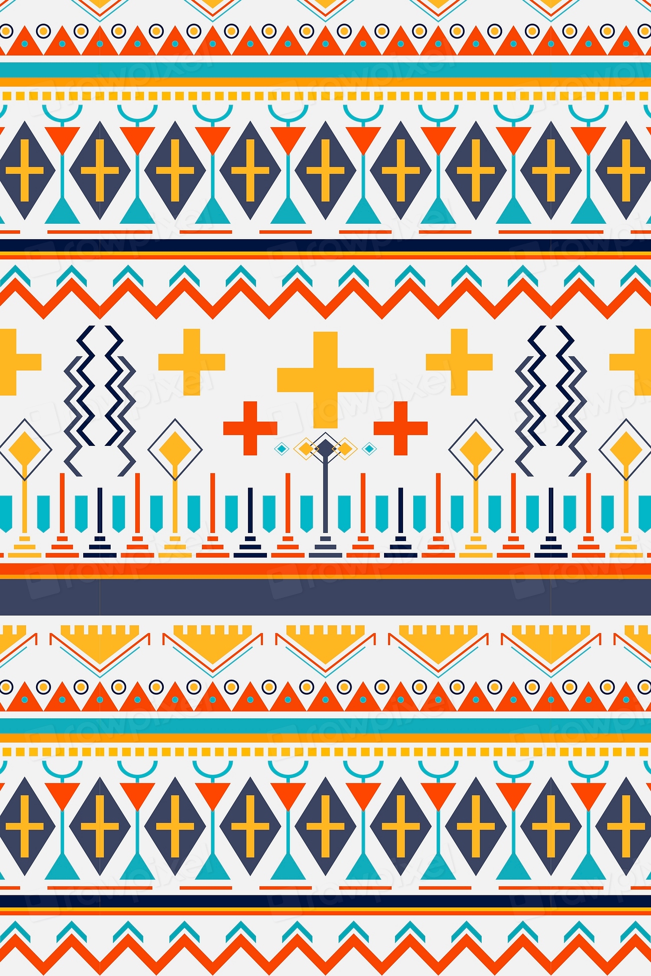 Tribal pattern background vector, colorful | Free Vector - rawpixel