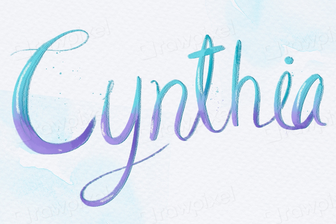 Cynthia female name psd calligraphy | Free PSD - rawpixel